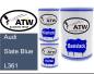 Preview: Audi, Slate Blue, L361: 500ml Lackdose + 500ml Klarlack + 250ml Härter - Set, von ATW Autoteile West.